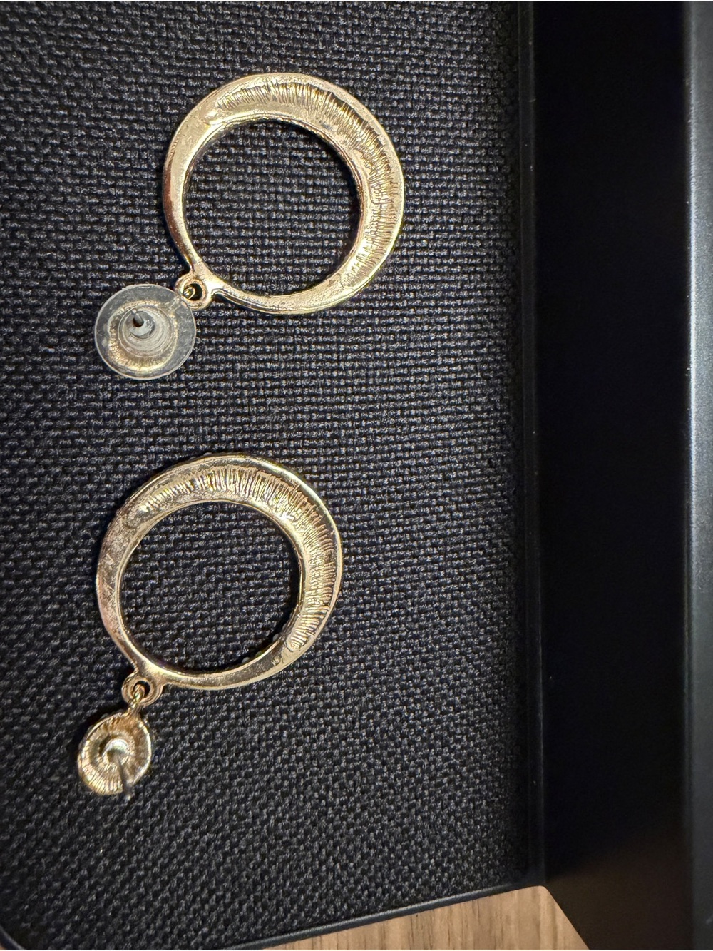 Vintage White Faux Pearl Gold Tone Round Hoop Dangle Earrings